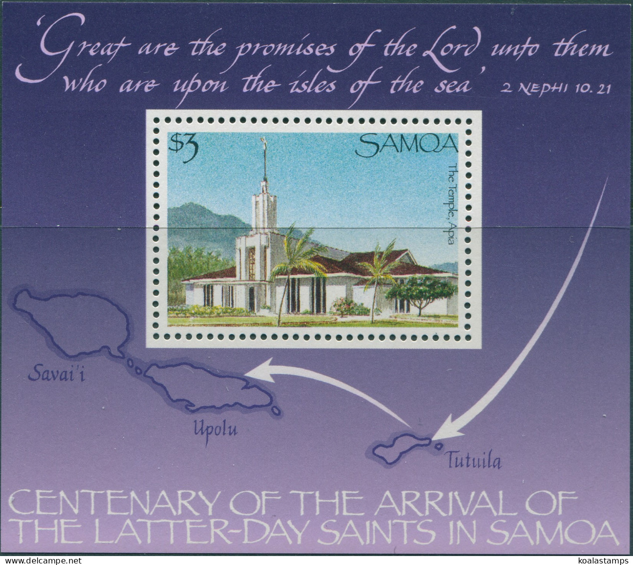 Samoa 1988 SG782 Latter Day Saints MS MNH - Samoa