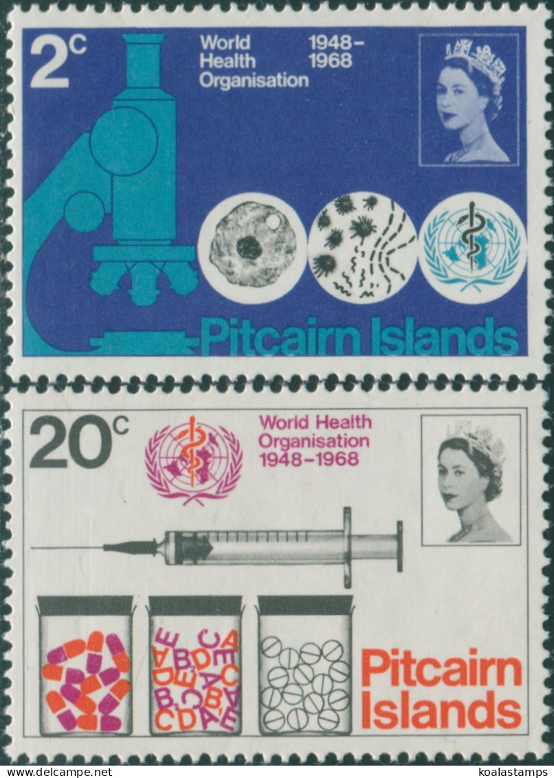 Pitcairn Islands 1968 SG92-93 WHO Set MNH - Pitcairn