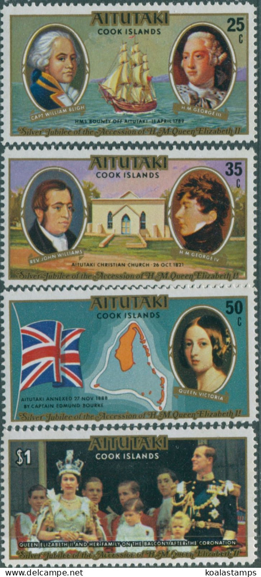 Aitutaki 1977 SG225-228 Silver Jubilee Set MLH - Cook