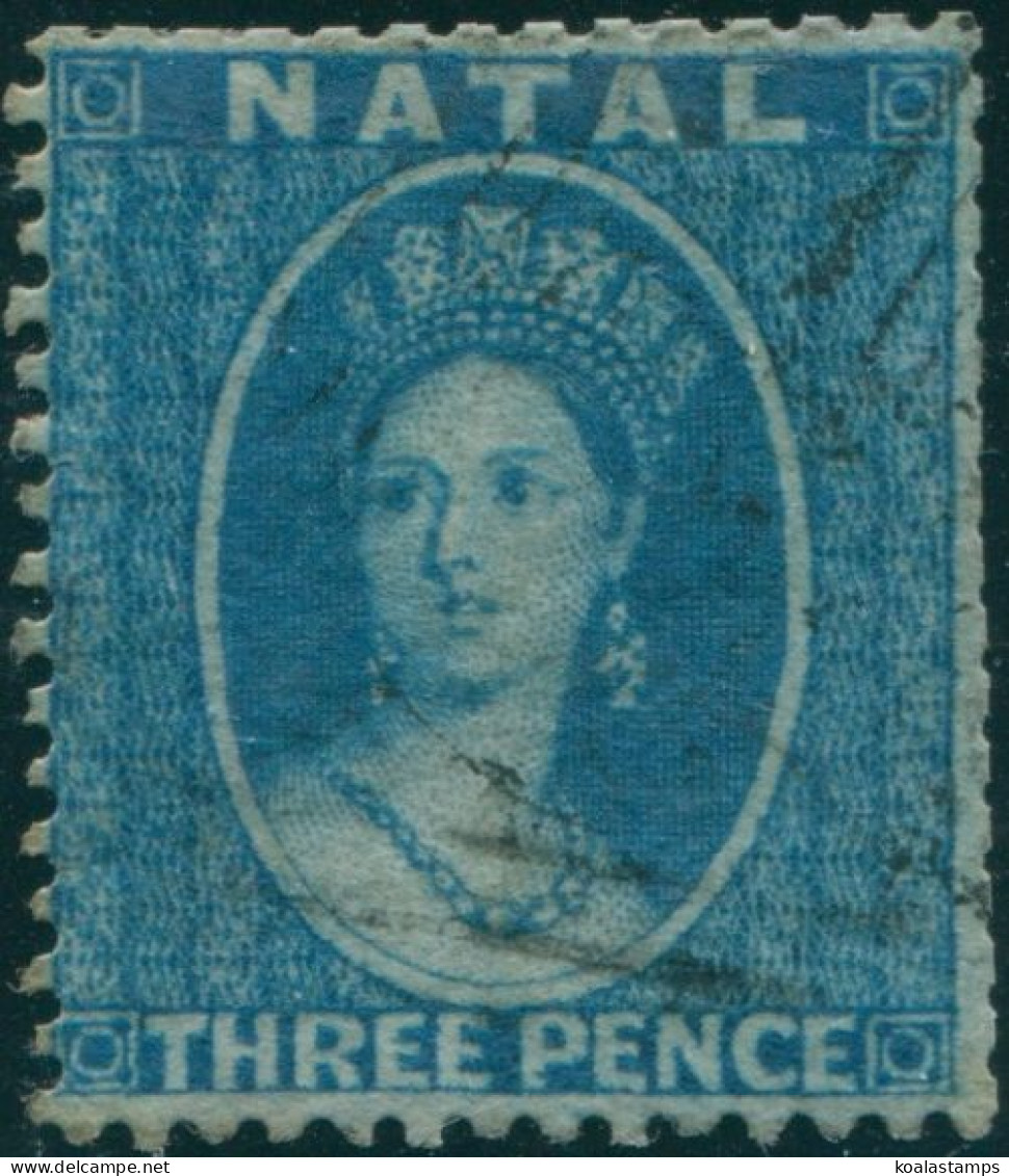 Natal 1859 SG11 3d Blue QV FU - Natal (1857-1909)