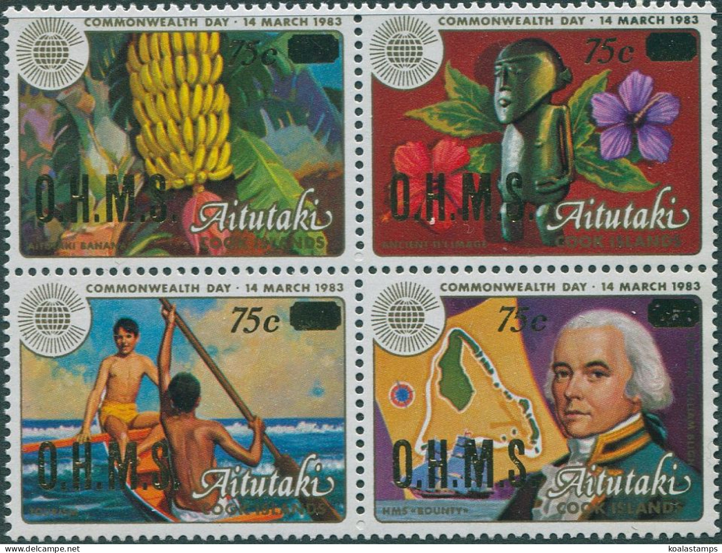 Aitutaki OHMS 1985 SGO38-O41 Commonwealth Day Set MNH - Cookeilanden
