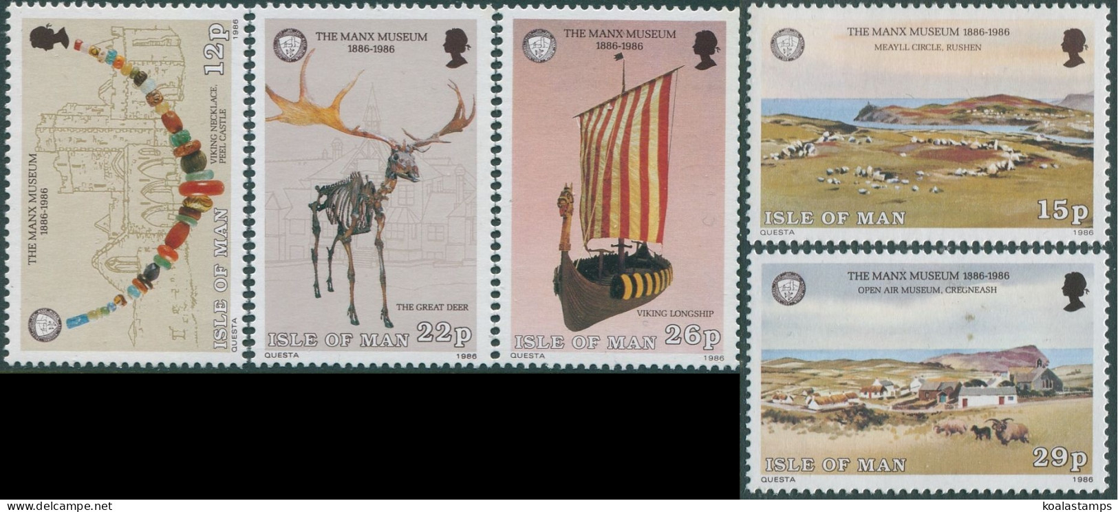 Isle Of Man 1986 SG310-314 Centenary Of Manx Museum Set MNH - Man (Ile De)