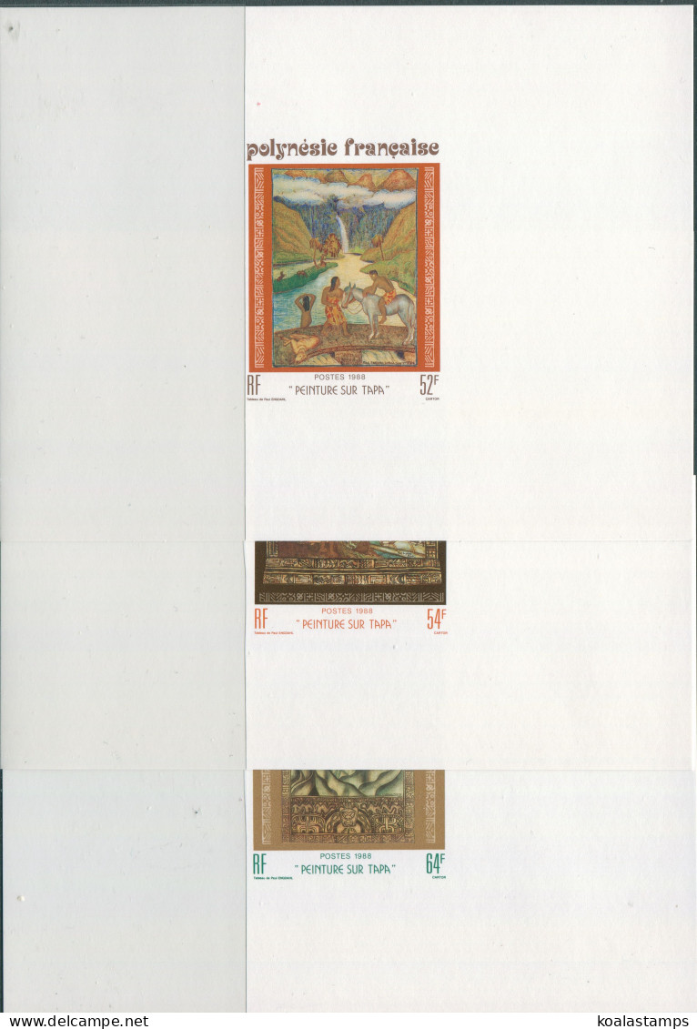 French Polynesia 1988 SG532-534 Tapa Paintings Set Proofs MNH - Other & Unclassified