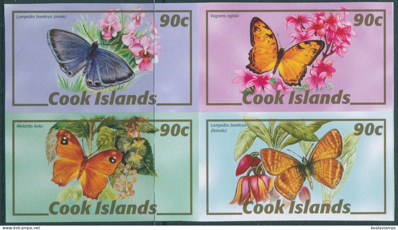 Cook Islands 2007 SG1506a Butterflies Block Of 4imperf MNH - Cook Islands