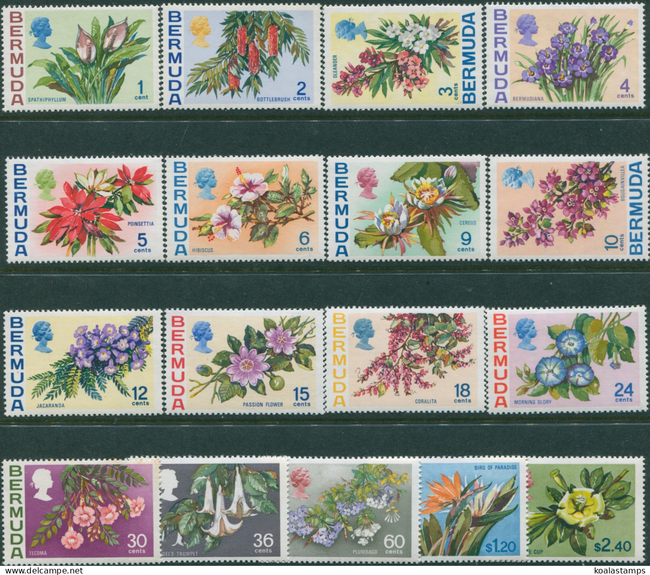 Bermuda 1970 SG249-265 Flowers MLH - Bermudes