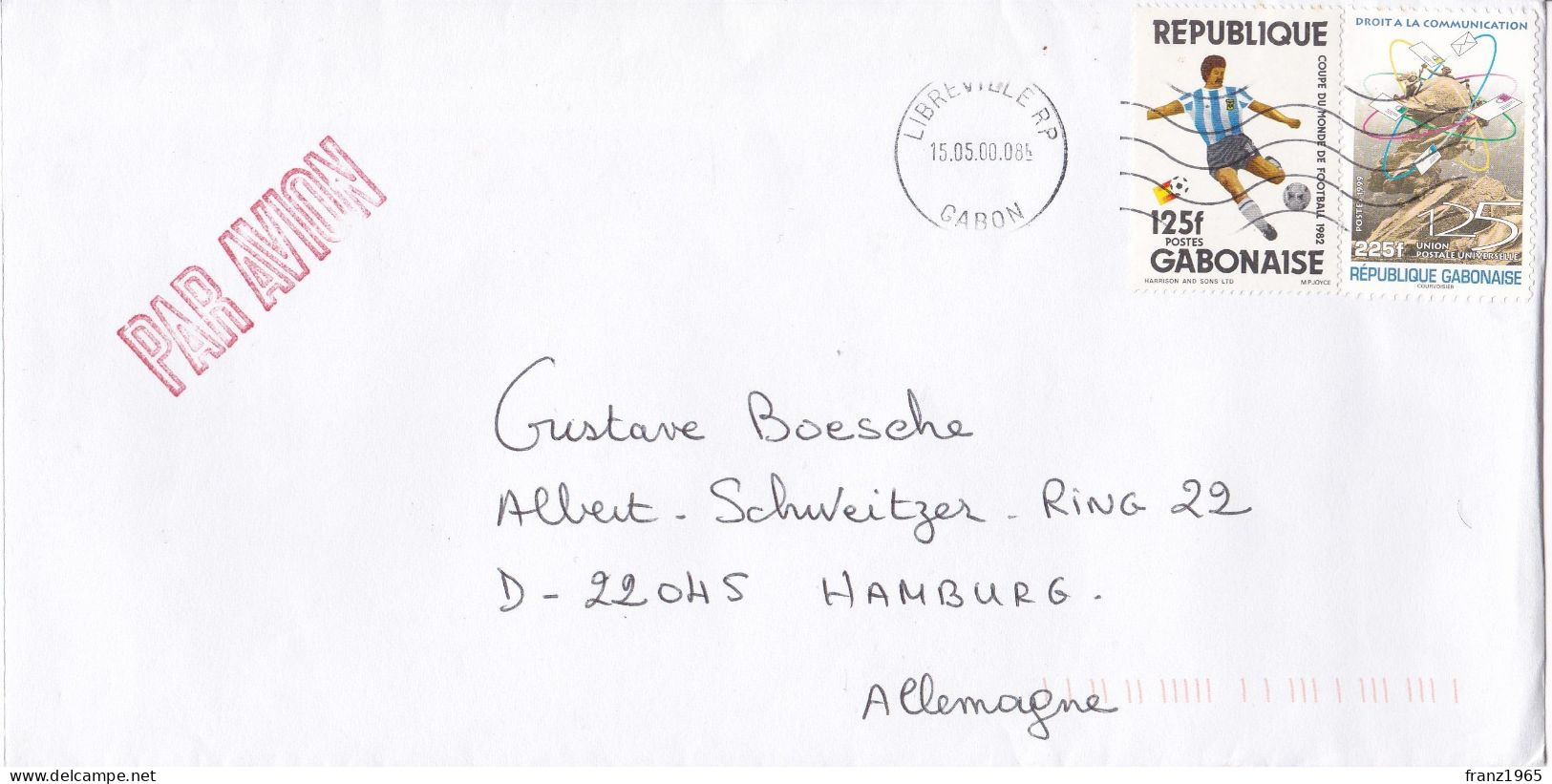 From Gabon To Germany - 2000 - Gabón (1960-...)