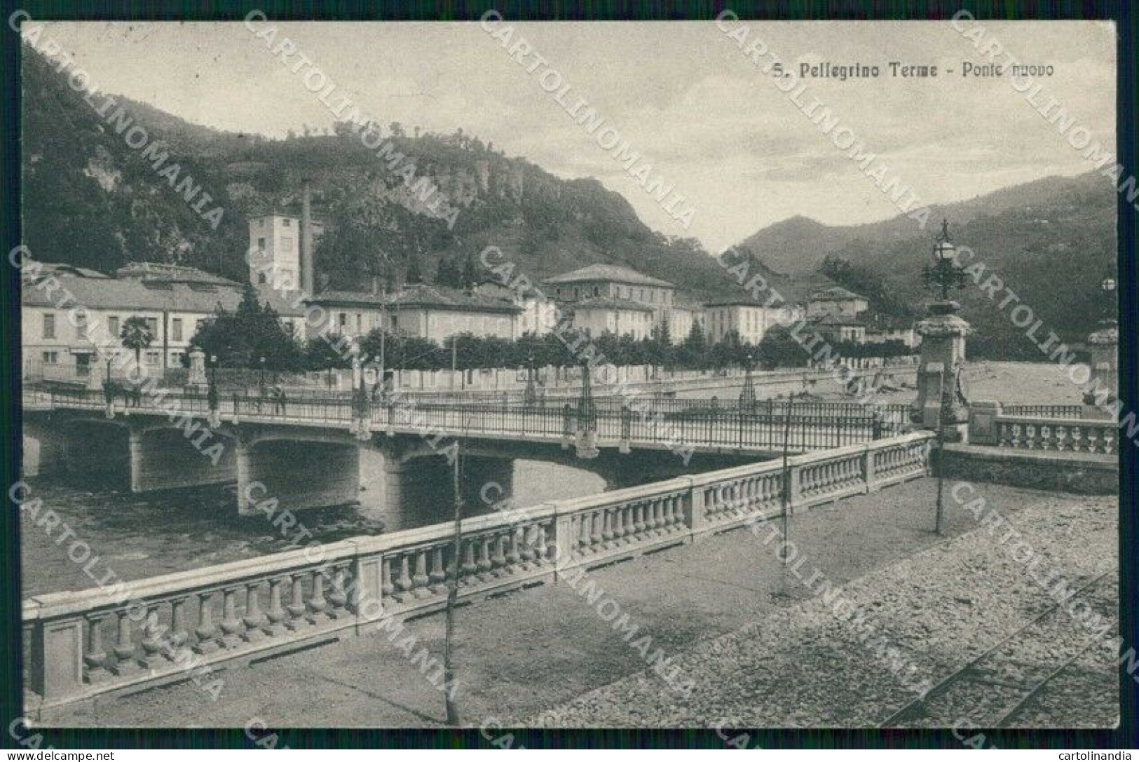 Bergamo San Pellegrino Terme Ponte Nuovo Cartolina RT0989 - Bergamo