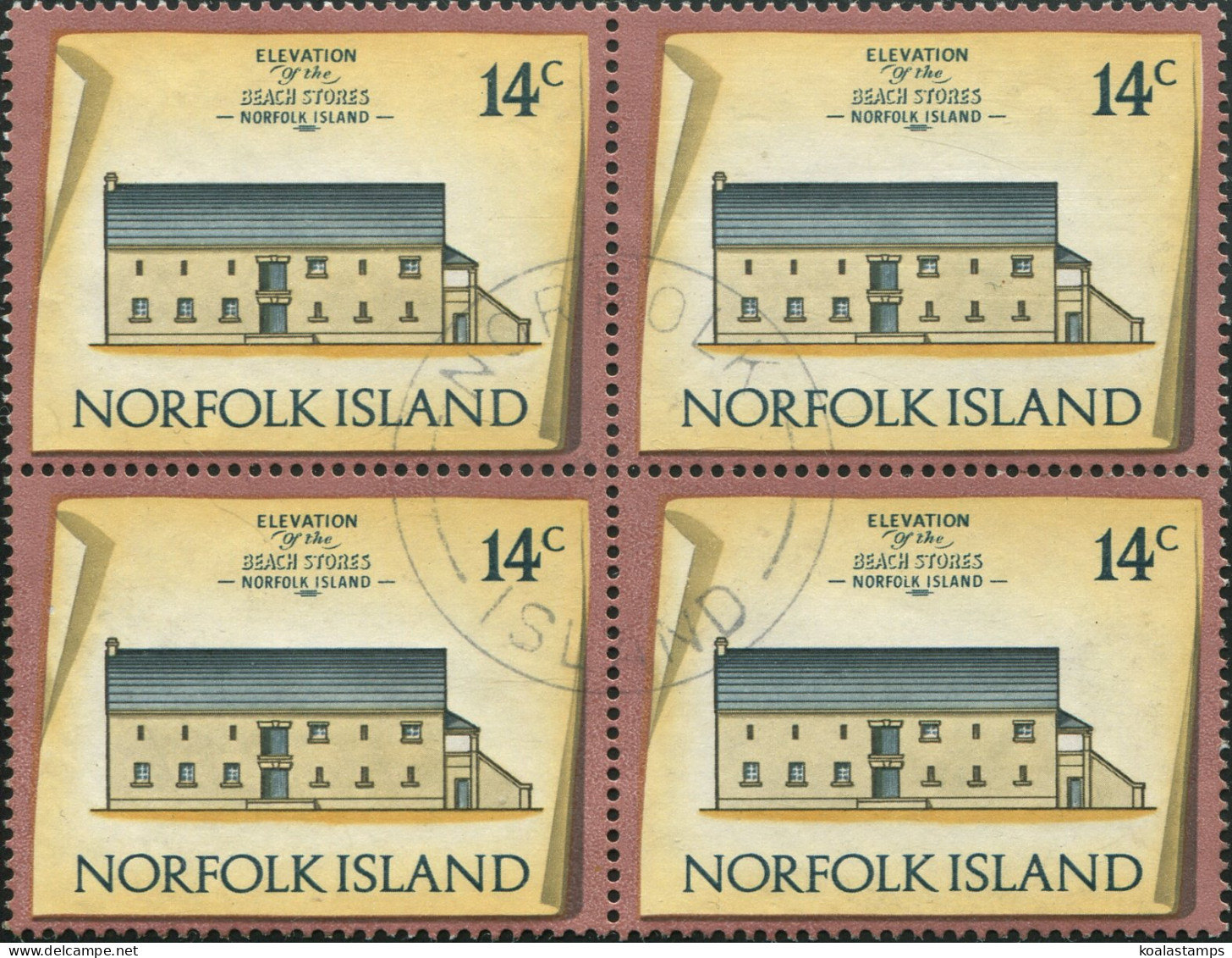 Norfolk Island 1973 SG142 14c Historic Building Block FU - Norfolk Eiland