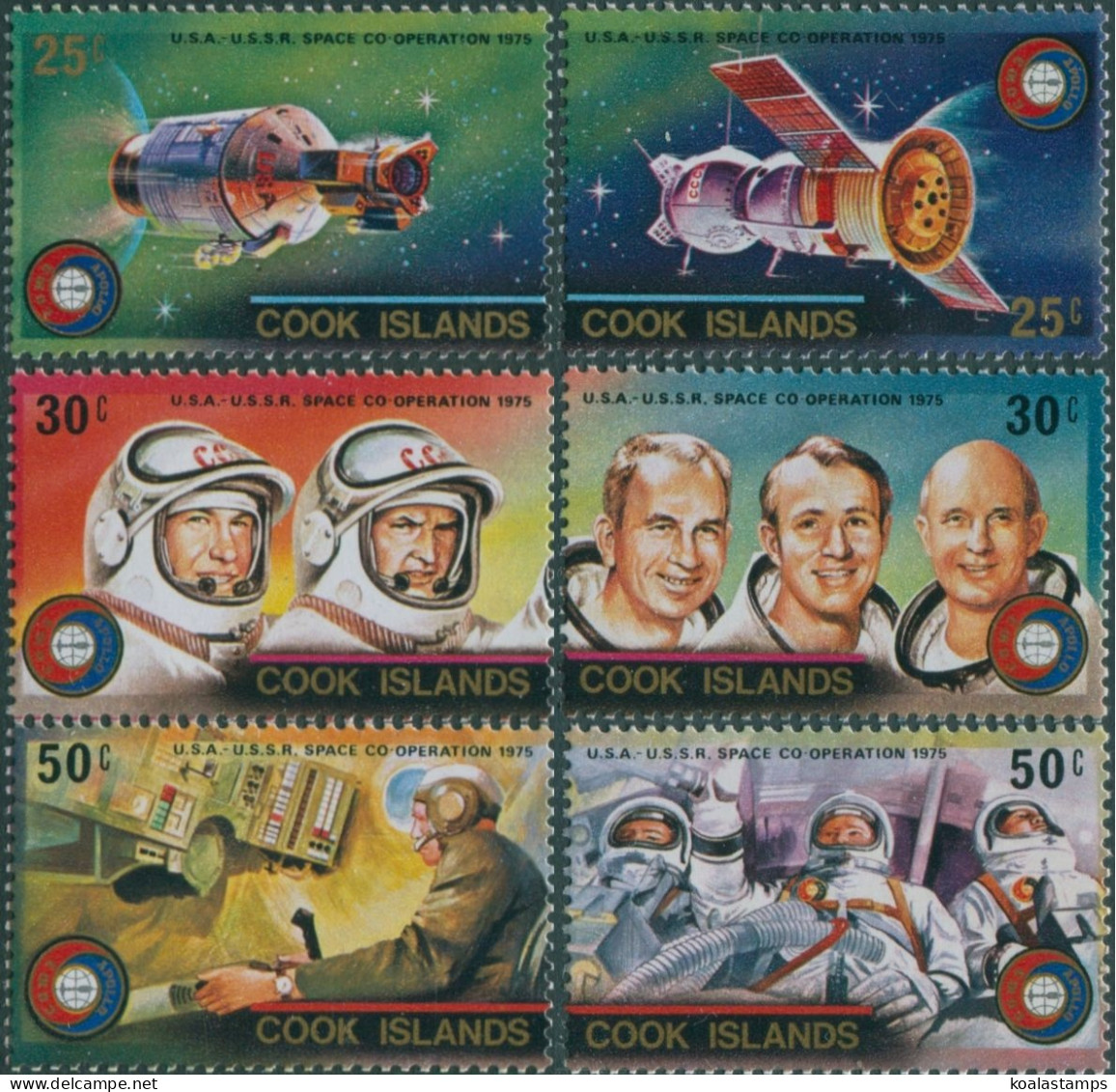 Cook Islands 1975 SG518-523 Apollo Soyuz Set MLH - Cook Islands