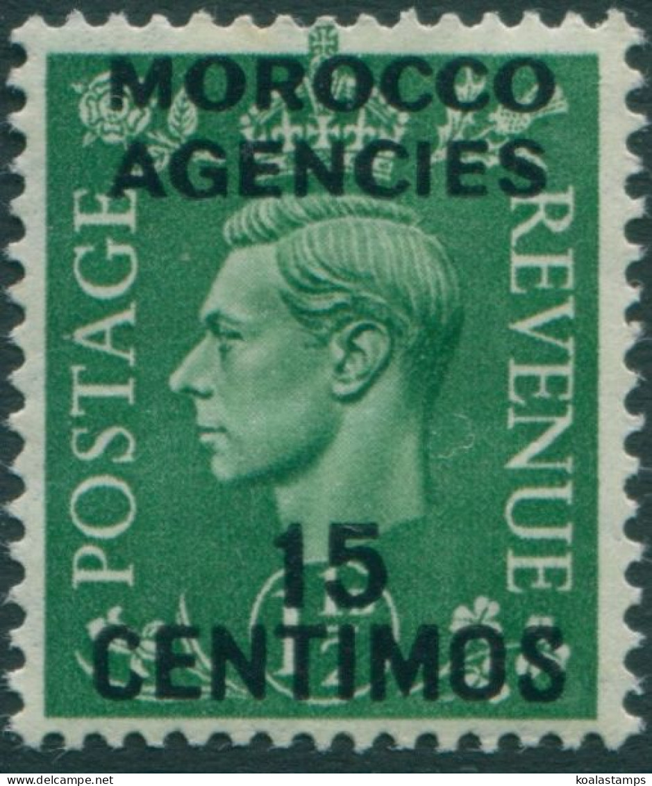 Morocco Agencies 1937 SG184 15c On 1½d Green KGVI MLH - Oficinas En  Marruecos / Tanger : (...-1958