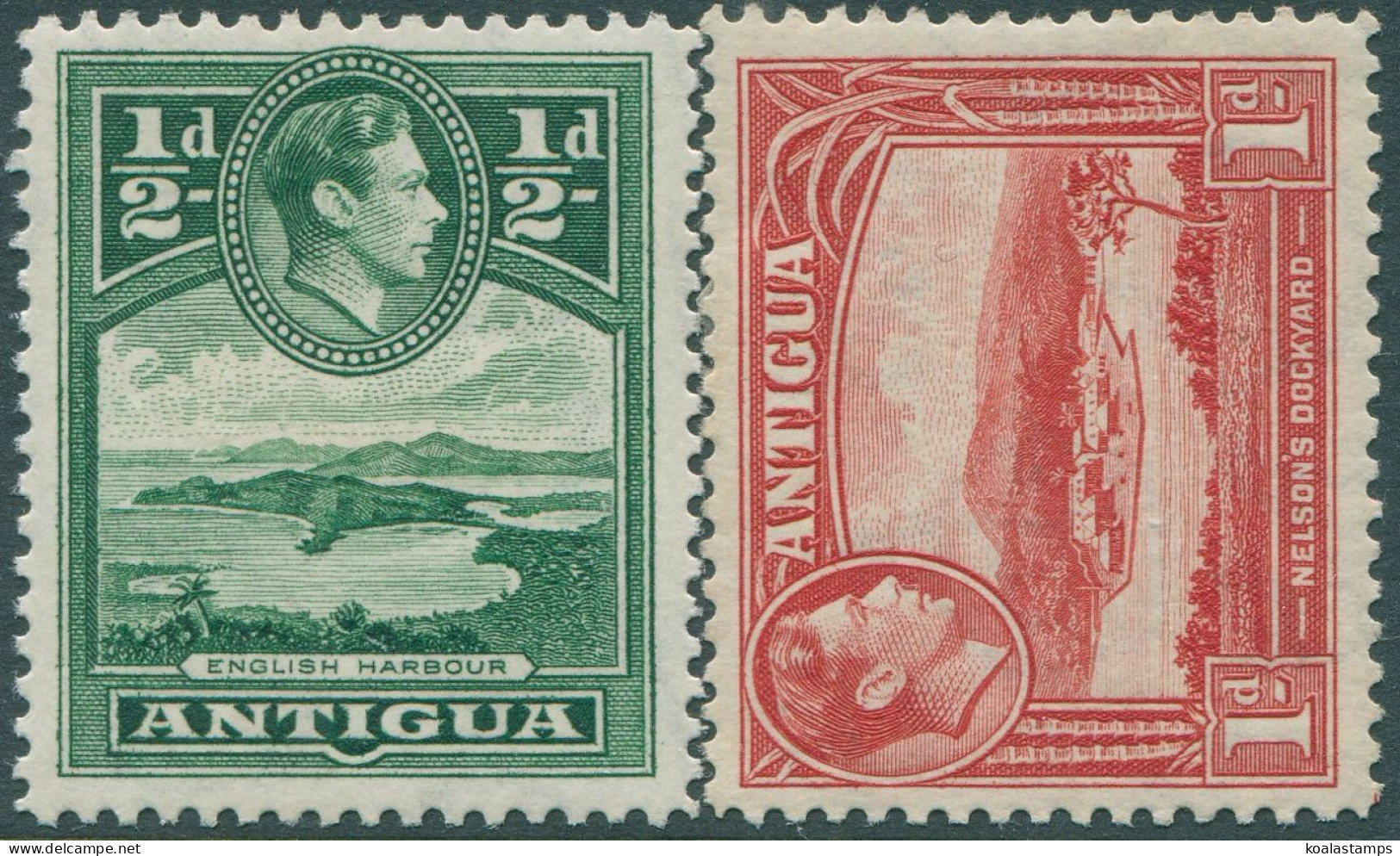 Antigua 1938 SG98-99 Scenes KGVI MLH - Antigua Y Barbuda (1981-...)
