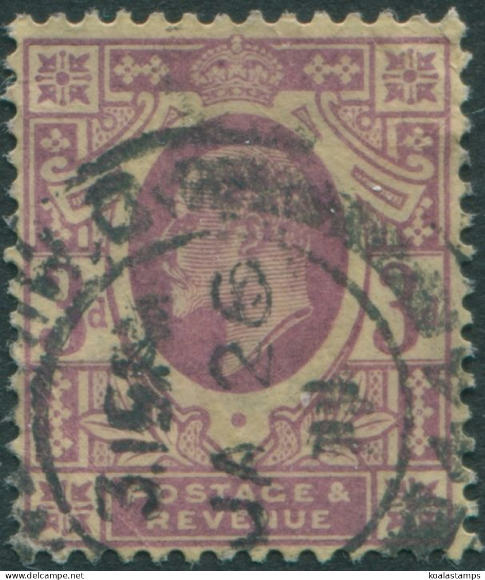 Great Britain 1902 SG234 3d Purple/lemon KEVII FU - Ohne Zuordnung