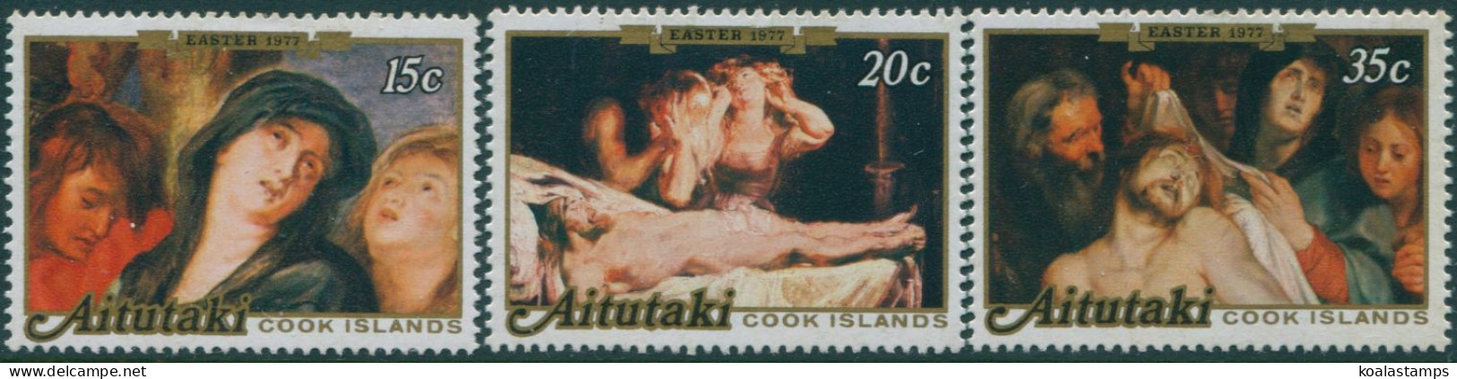 Aitutaki 1977 SG221-223 Easter Set MLH - Cook Islands