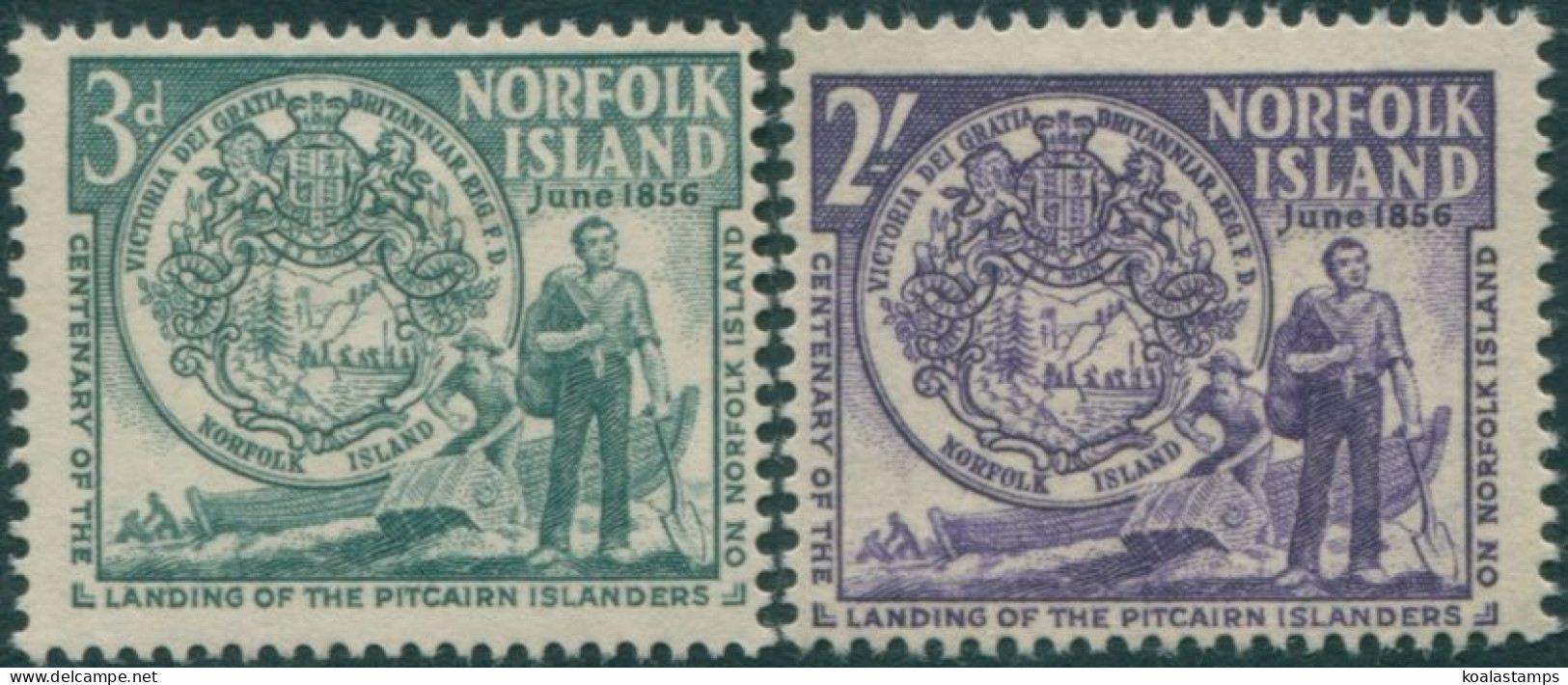 Norfolk Island 1956 SG19-20 Landing Set MLH - Isla Norfolk