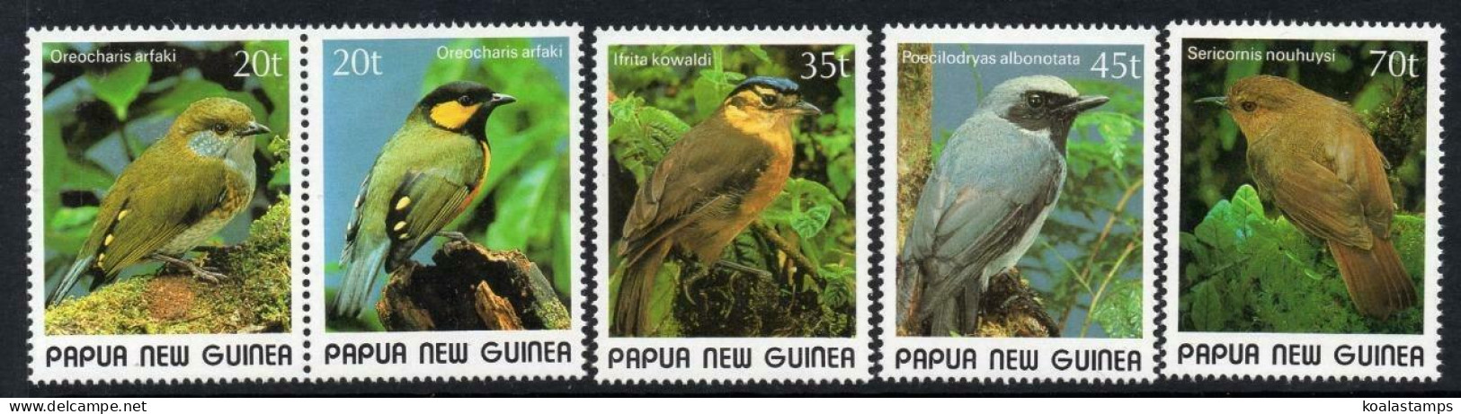 Papua New Guinea 1989 SG597-601 Small Birds Set MNH - Papúa Nueva Guinea