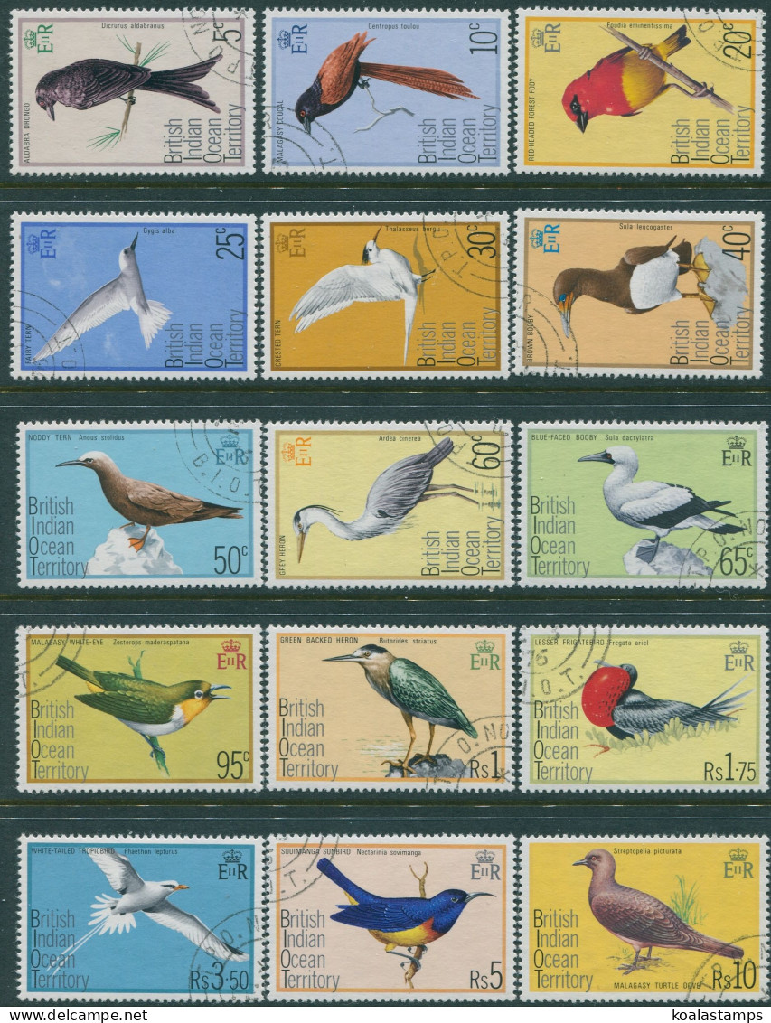 British Indian Ocean Territory 1975 SG62-76 Birds Set FU - Territorio Britannico Dell'Oceano Indiano