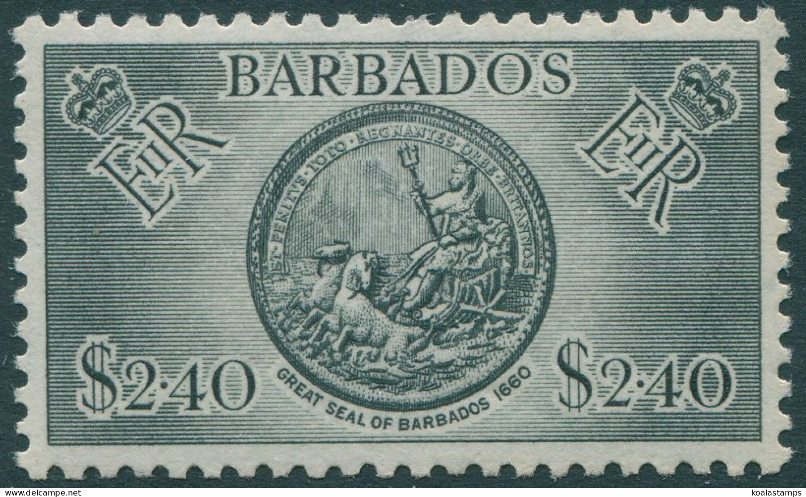 Barbados 1950 SG282 $2.40 Black Great Seal MNH - Barbados (1966-...)