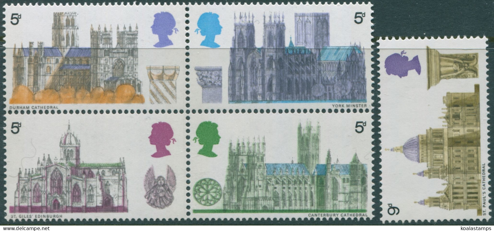 Great Britain 1969 SG796-801 QEII Cathedrals Block Set MNH - Unclassified