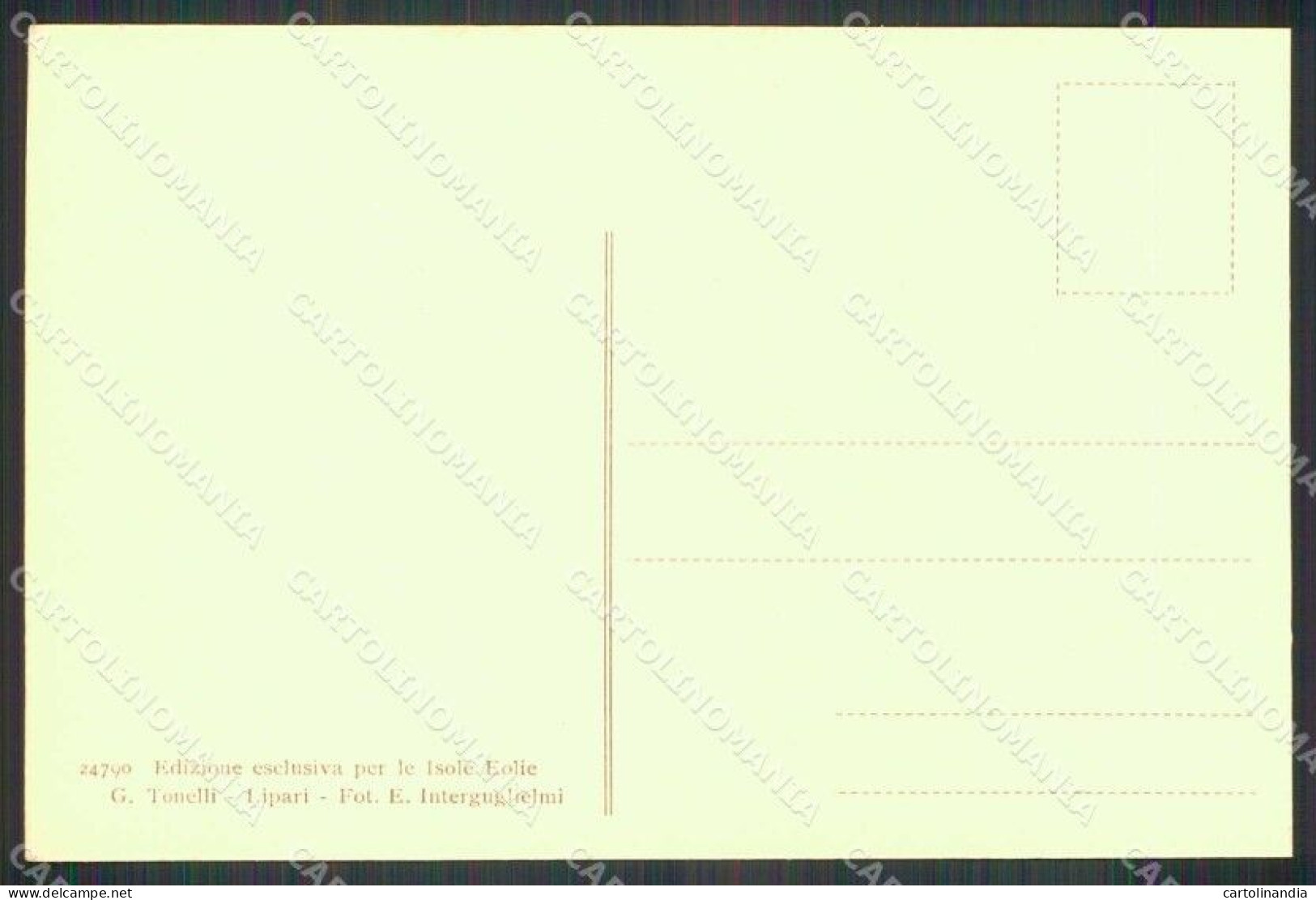 Messina Lipari Vulcano Cratere Tonelli 24790 Cartolina RT0959 - Messina