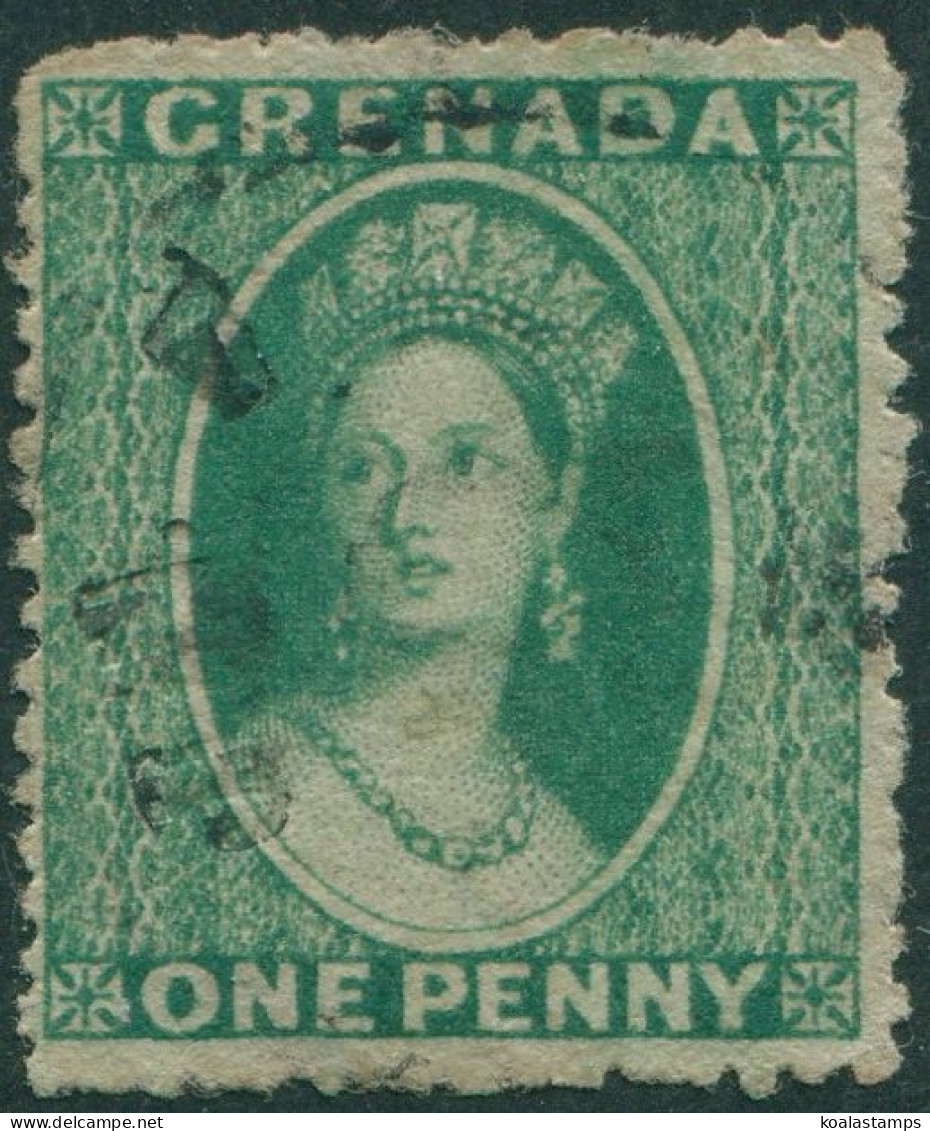 Grenada 1861 SG4 1d Green QV Wmk Star FU - Grenada (1974-...)