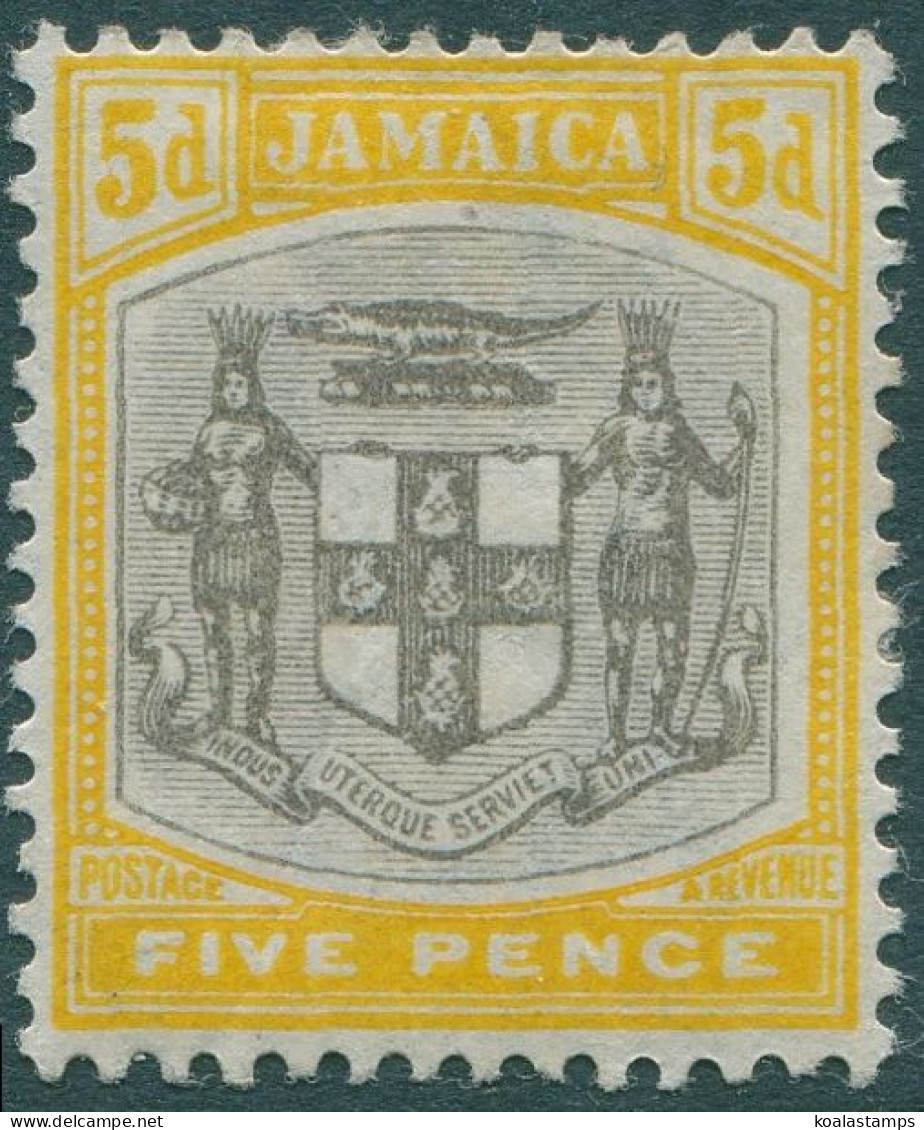 Jamaica 1905 SG43 5d Grey And Orange-yellow Arms MH - Jamaique (1962-...)