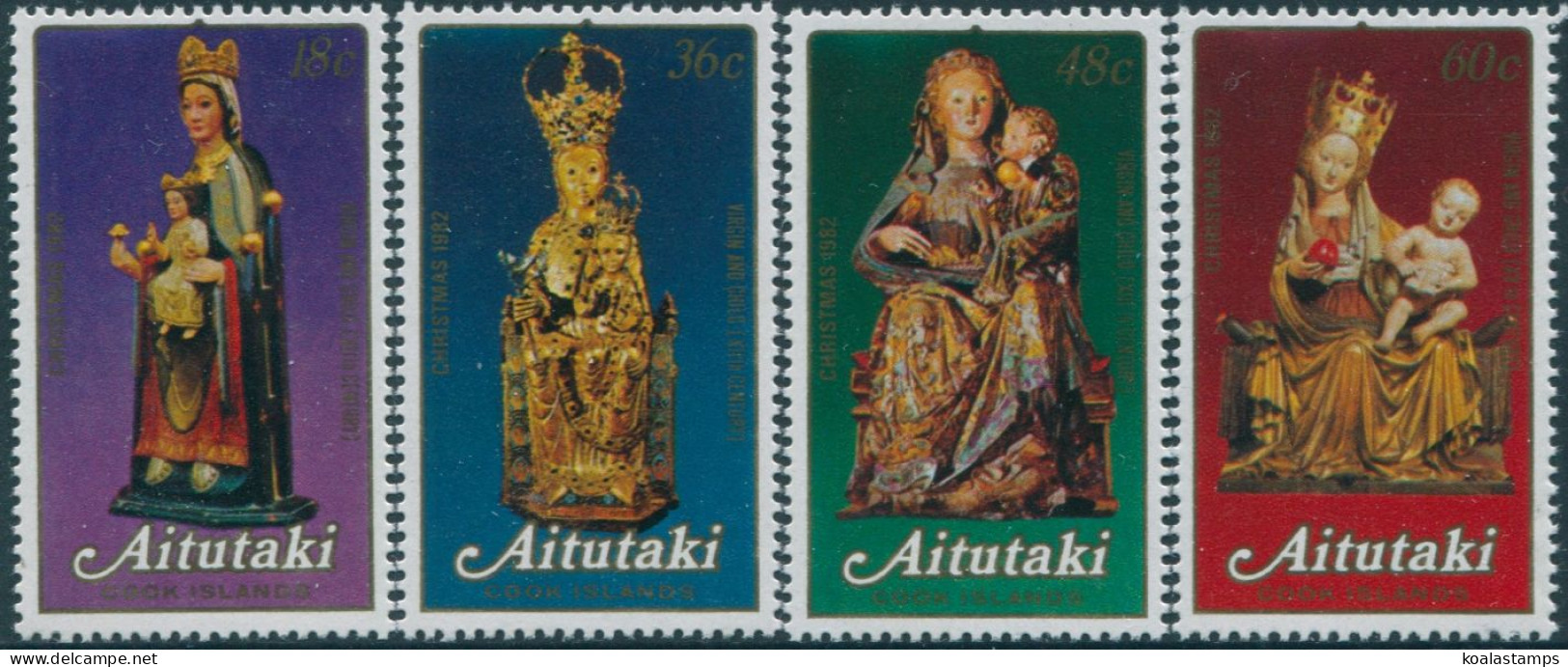 Aitutaki 1982 SG425-428 Christmas Set MLH - Islas Cook