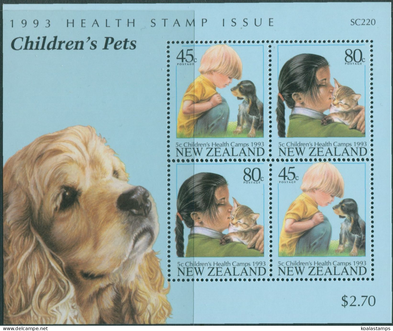 New Zealand 1993 SG1743 Health Pets MS MNH - Autres & Non Classés