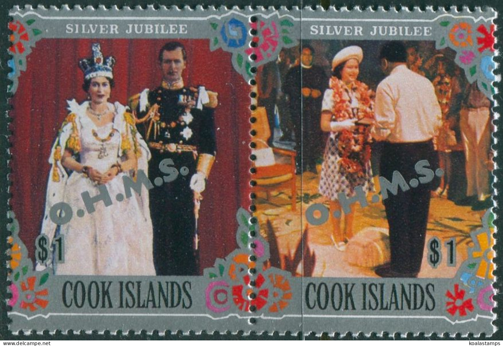 Cook Islands OHMS 1978 SGO27-O28 Silver Jubilee Pair MNH - Islas Cook