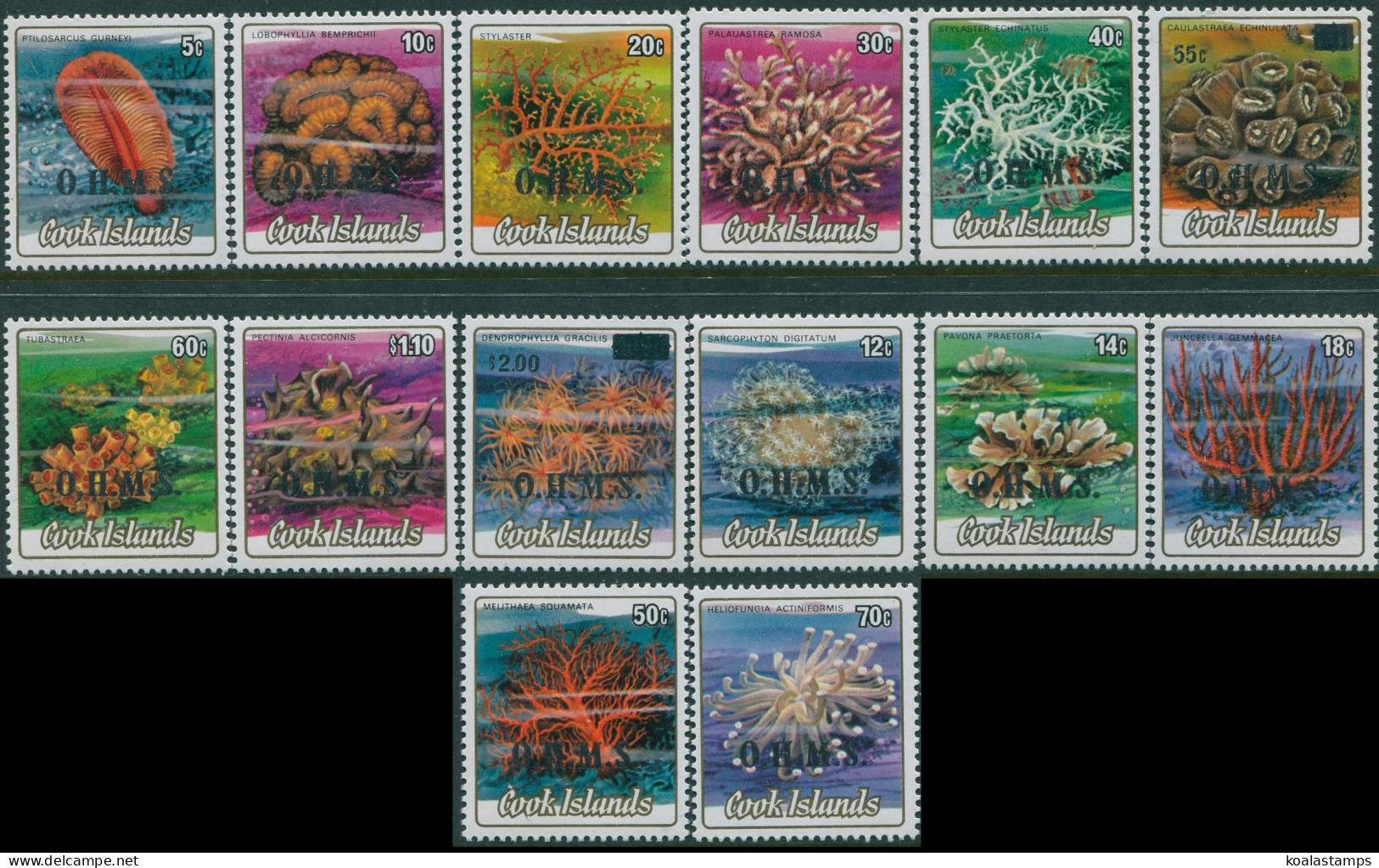 Cook Islands OHMS 1985 SGO32-O45 Corals Set MNH - Islas Cook