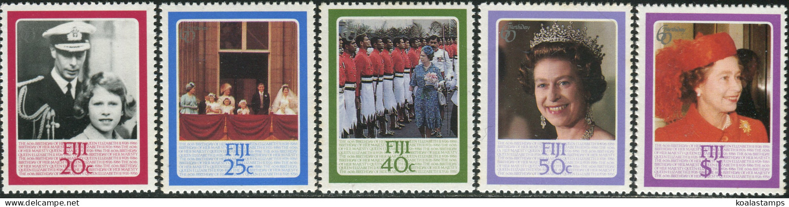 Fiji 1986 SG714-718 QEII Birthday Set MNH - Fidji (1970-...)