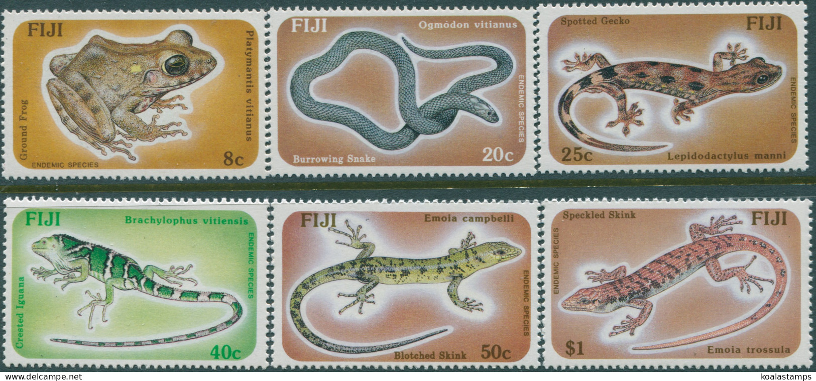 Fiji 1986 SG741-746 Reptiles Set MNH - Fidji (1970-...)