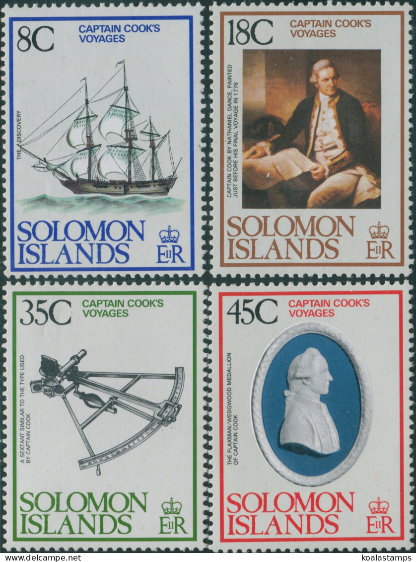 Solomon Islands 1979 SG372-375 Captain Cook's Voyages Set MLH - Islas Salomón (1978-...)
