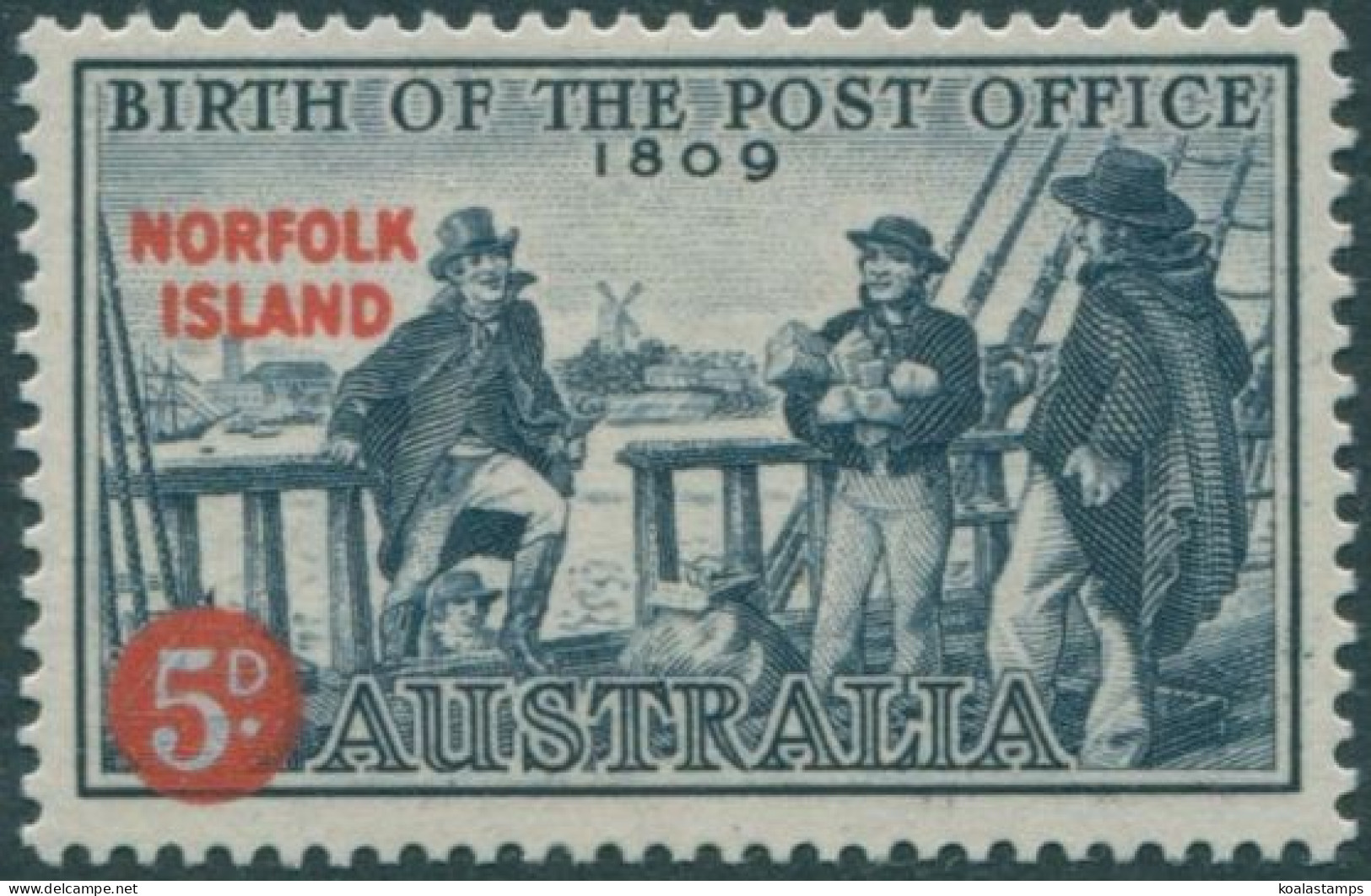 Norfolk Island 1959 SG23 5d On 4d Post Office MNH - Ile Norfolk