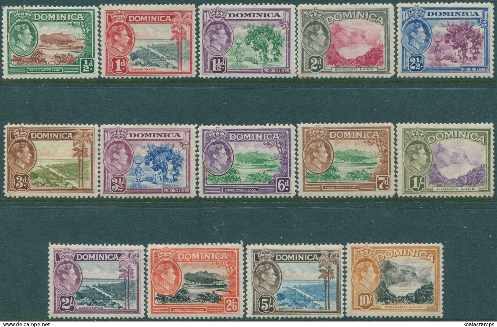 Dominica 1938 SG99-108a KVI Scenes Set MLH (amd) - Dominica (1978-...)