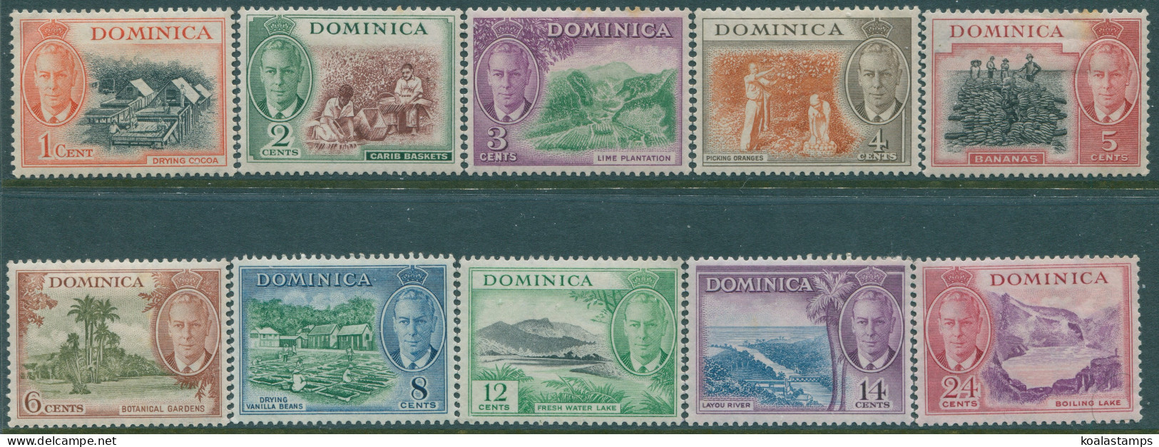 Dominica 1951 SG121-130 KGVI Scenes (10) MLH (amd) - Dominica (1978-...)