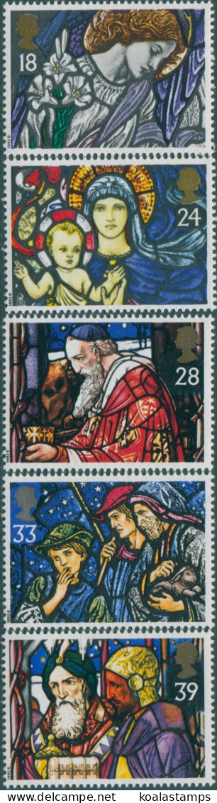 Great Britain 1992 SG1634-1638 QEII Christmas Stained Glass Windows Set MNH - Sin Clasificación