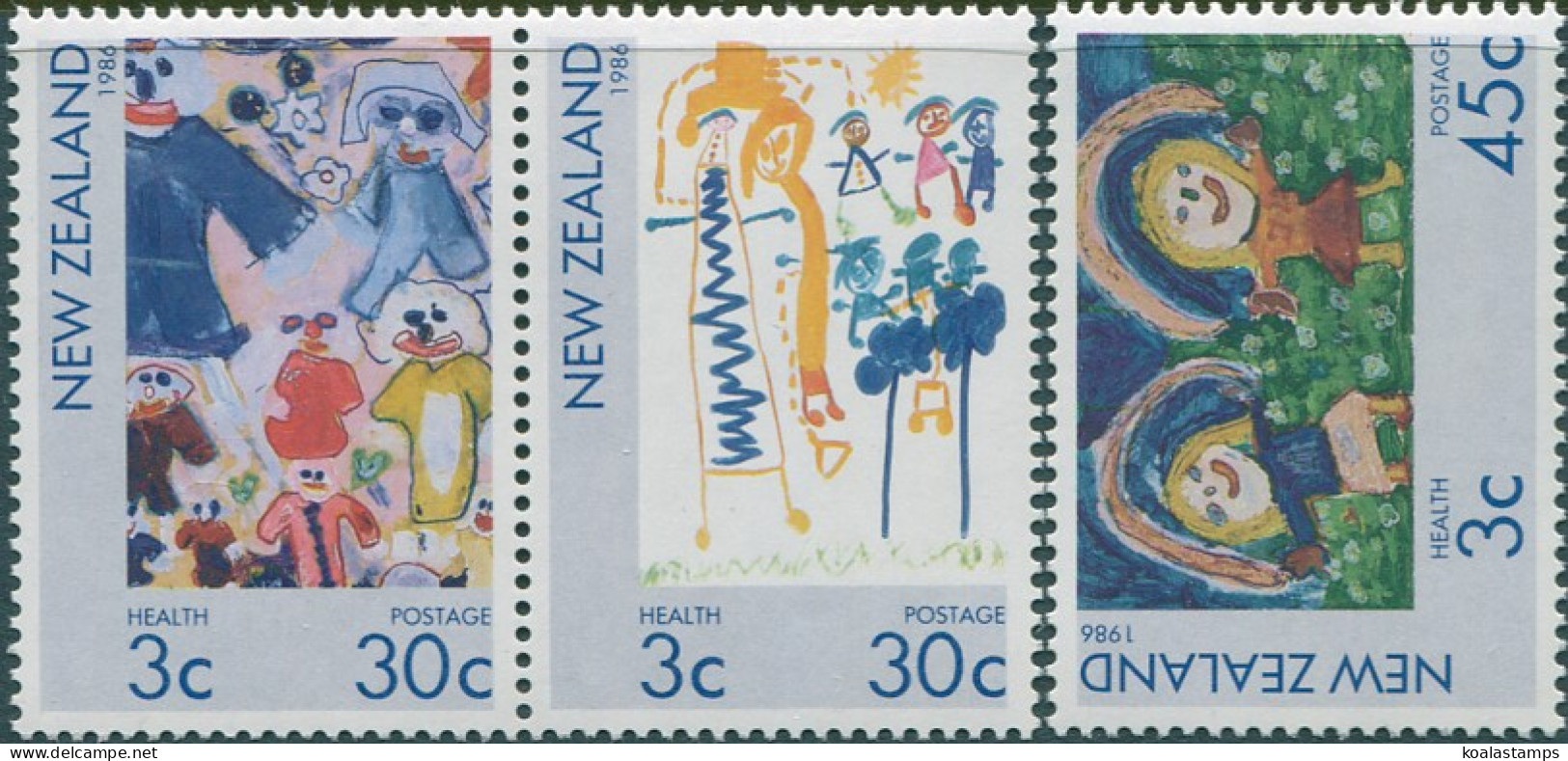 New Zealand 1986 SG1400-1402 Health Children Paintings Set MNH - Autres & Non Classés