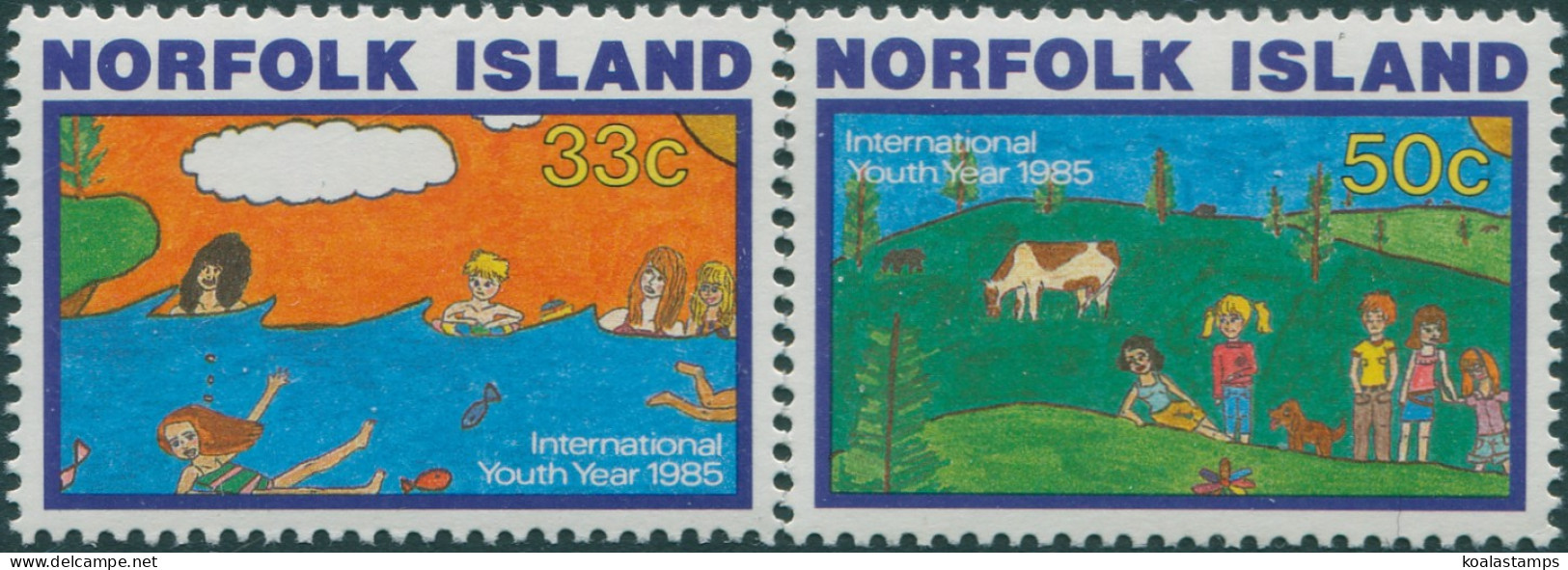 Norfolk Island 1985 SG369-370 Youth Year Set MNH - Isla Norfolk