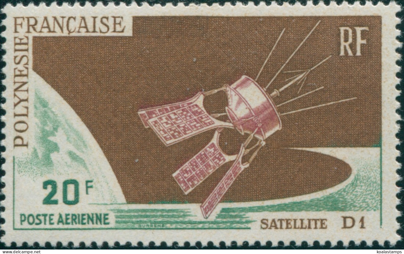 French Polynesia 1966 Sc#C42,SG54 20f Satellite MNG - Autres & Non Classés