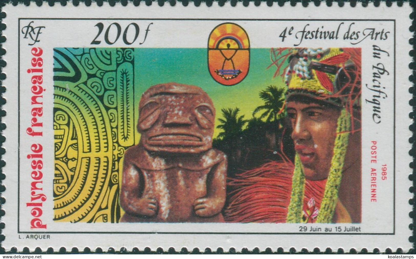 French Polynesia 1984 Sc#403,SG436 150f Arts Festival Noumea MLH - Altri & Non Classificati