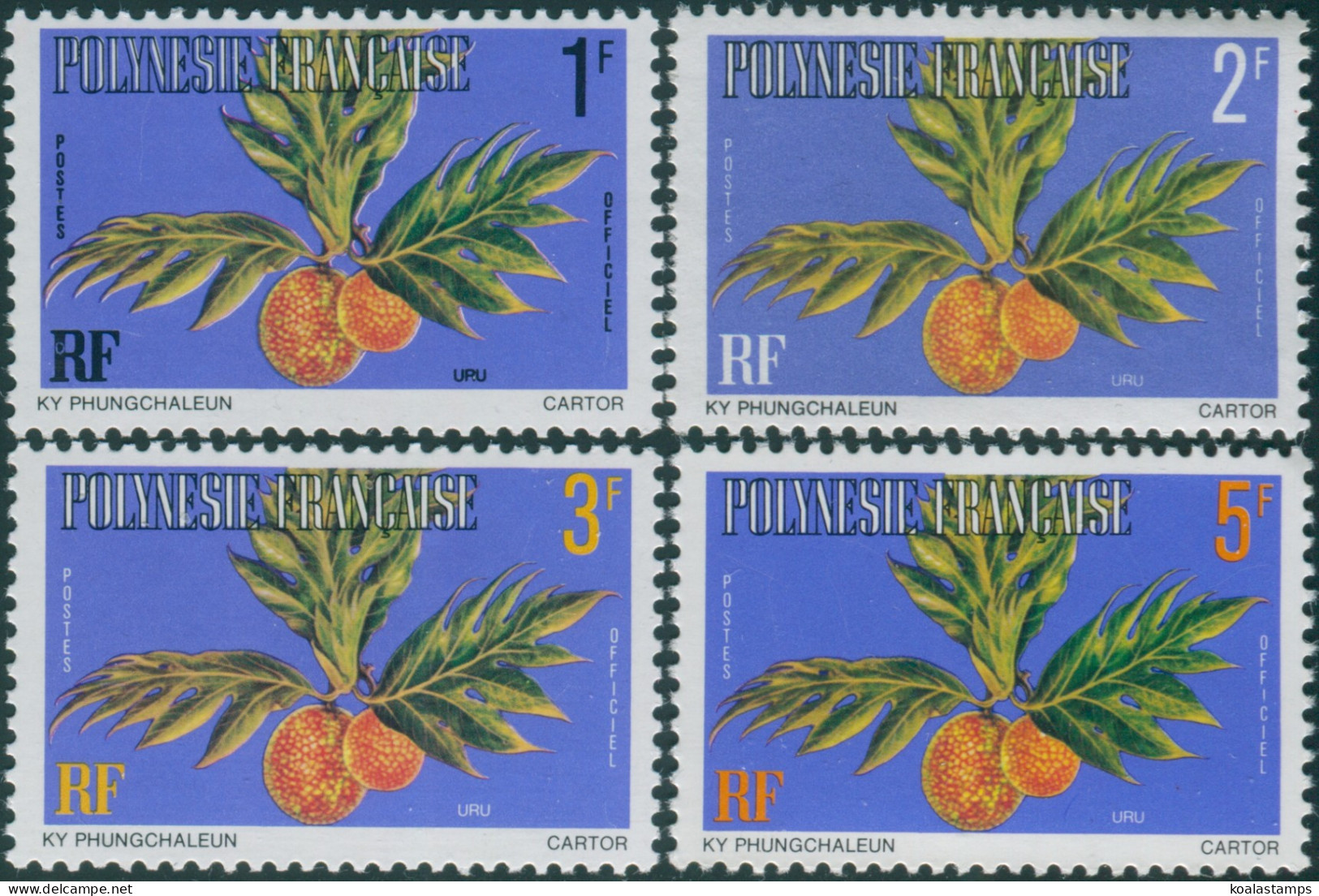 French Polynesia Official 1977 Sc#O1-O4,SGO240-O243 Uru Fruit MNH - Altri & Non Classificati