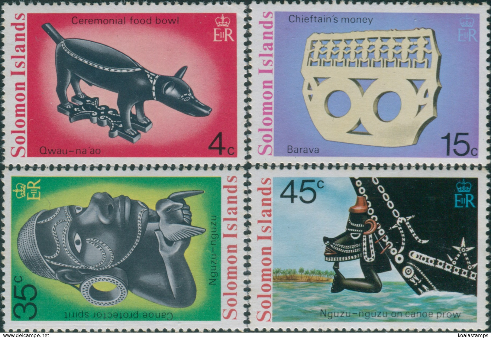 Solomon Islands 1976 SG301-304 Artefacts Set MLH - Islas Salomón (1978-...)