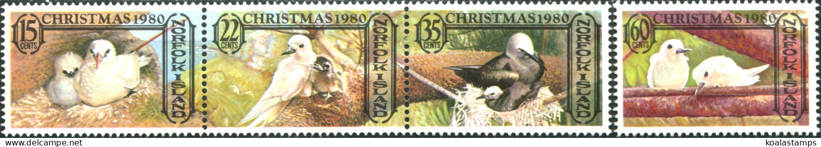 Norfolk Island 1980 SG254-257 Christmas Birds Strip Set MNH - Isla Norfolk