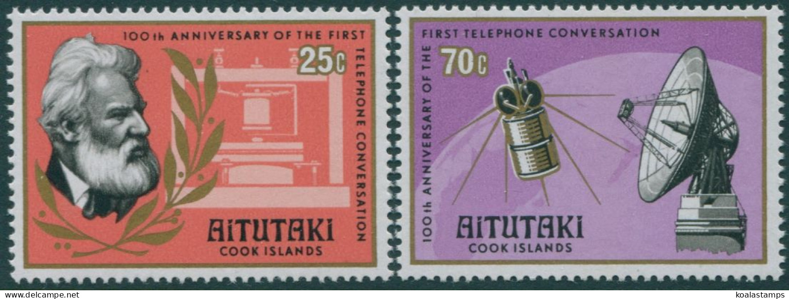 Aitutaki 1977 SG218-219 Telephone Set MNH - Cookinseln