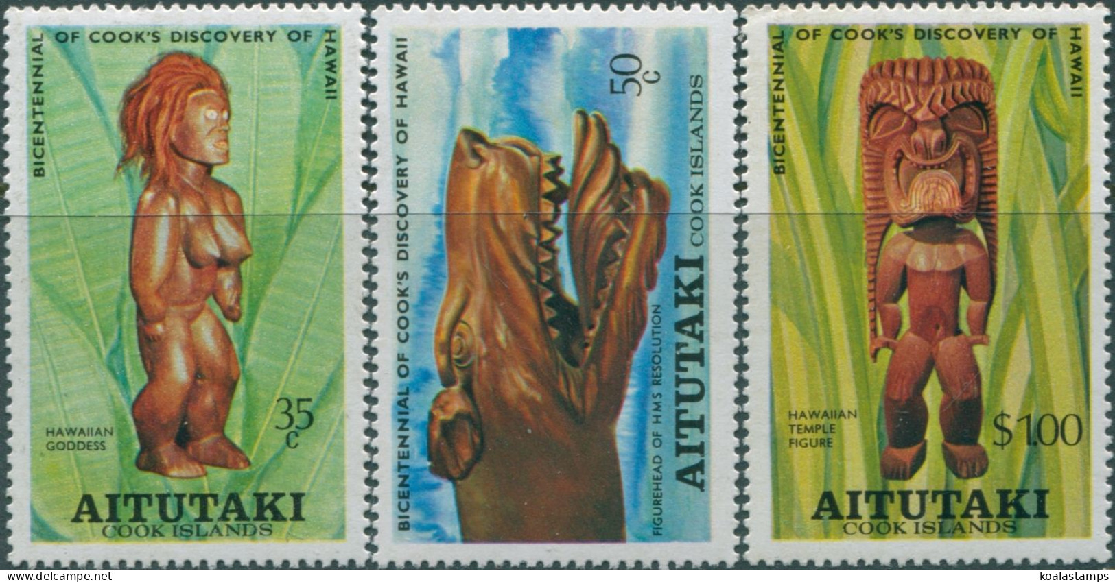 Aitutaki 1978 SG248-250 Discovery Of Hawaii Set MNH - Cookeilanden