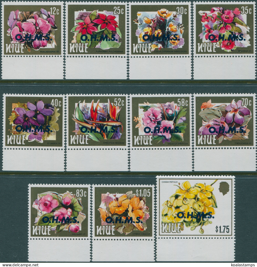 Niue OHMS 1985 SGO1-O11 Flowers MNH - Niue