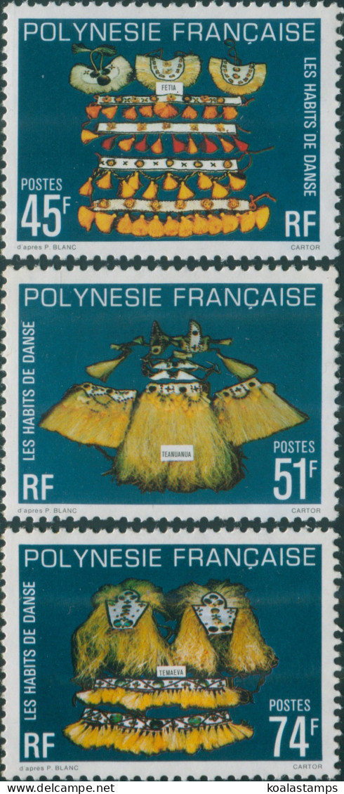 French Polynesia 1979 Sc#319-321,SG303-305 Traditional Dancing Costumes Set MNH - Altri & Non Classificati