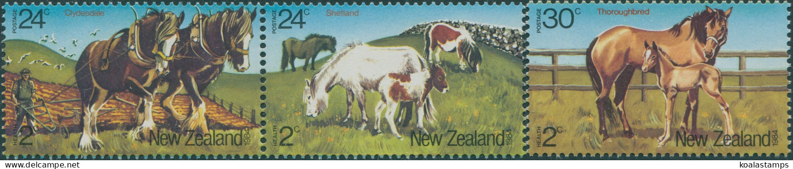 New Zealand 1984 SG1345-1347 Health Horses Set MNH - Autres & Non Classés