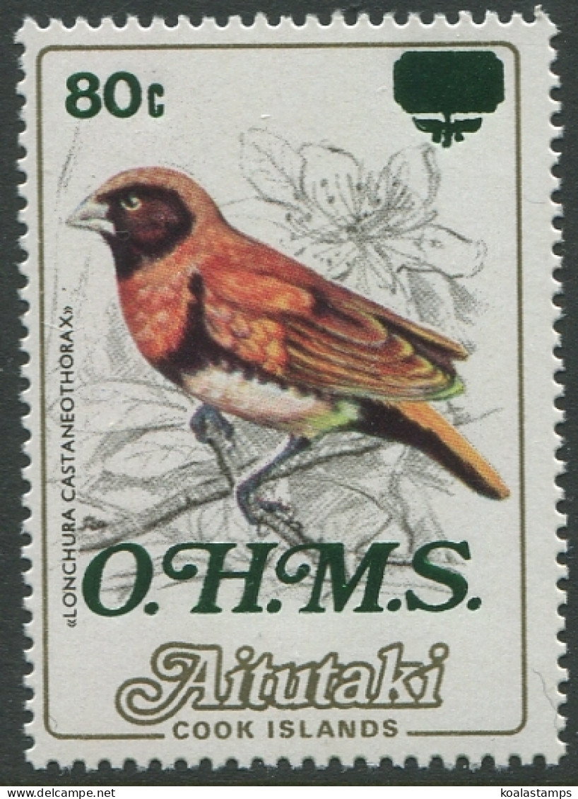 Aitutaki OHMS 1985 SGO29 80c On 96c Mannikin MNH - Cookinseln