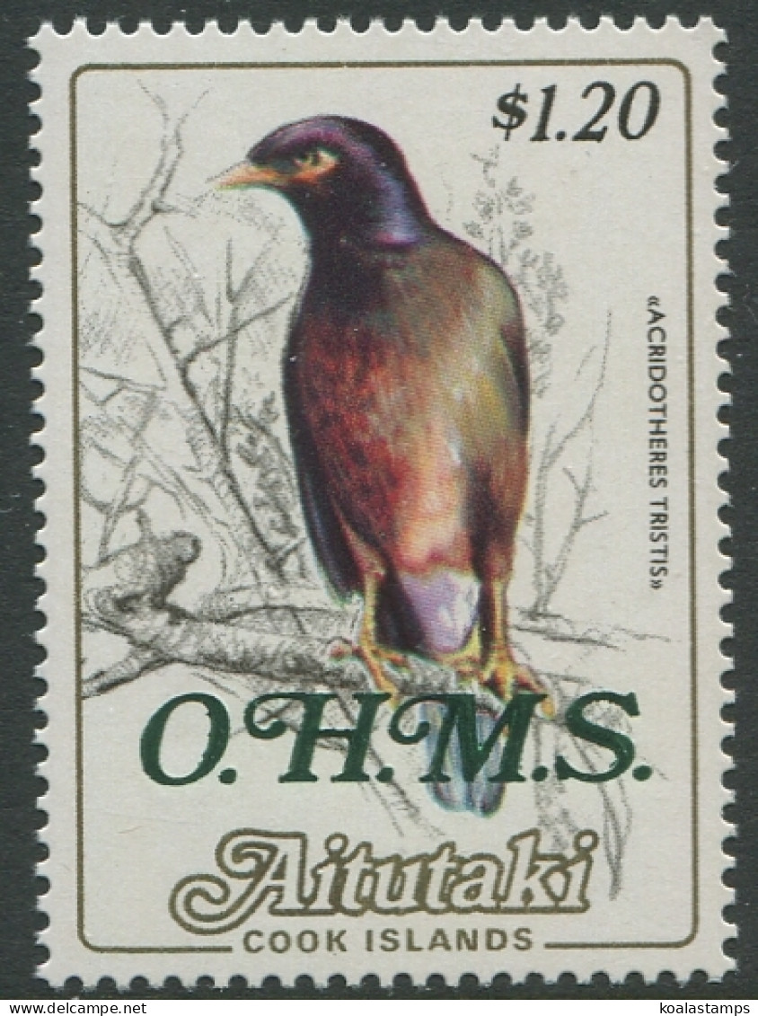 Aitutaki OHMS 1985 SGO30 $1.20 Mynah MNH - Cookinseln